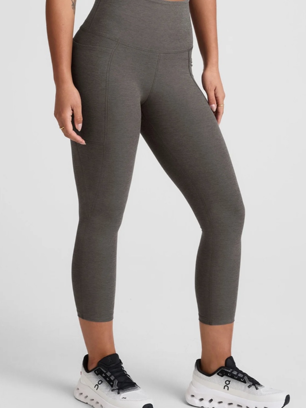 Spacedye™ Out Of Pocket High Waisted Capri Leggings - True Gray Heather AND Navy